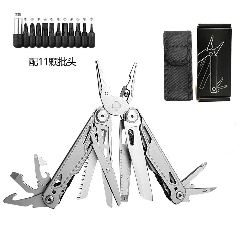 Popular High-quality 28 in 1 Outdoor All Steel Multifunctional Folding Plier for Convenie Camping Equipment Hand Tools