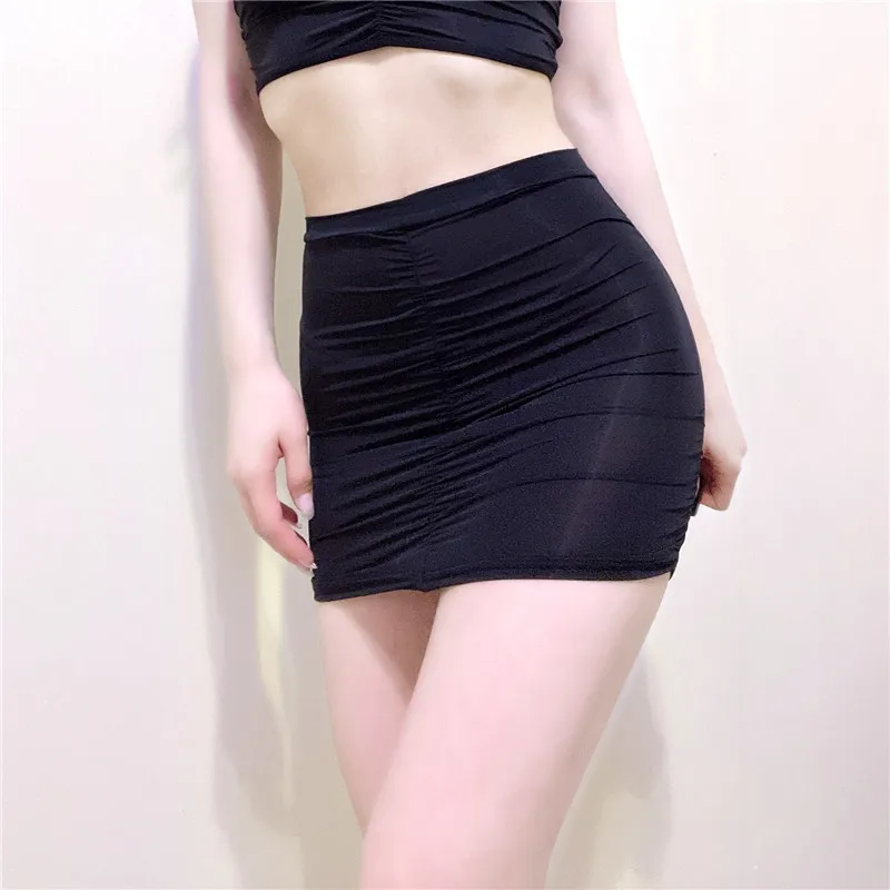 Vrouwen Rekbare Shirring Minirok Dames Zomer Mini Rokjes Midden Taille Elastische Tailleband Ruches Rok Voor Feest Nachtclub