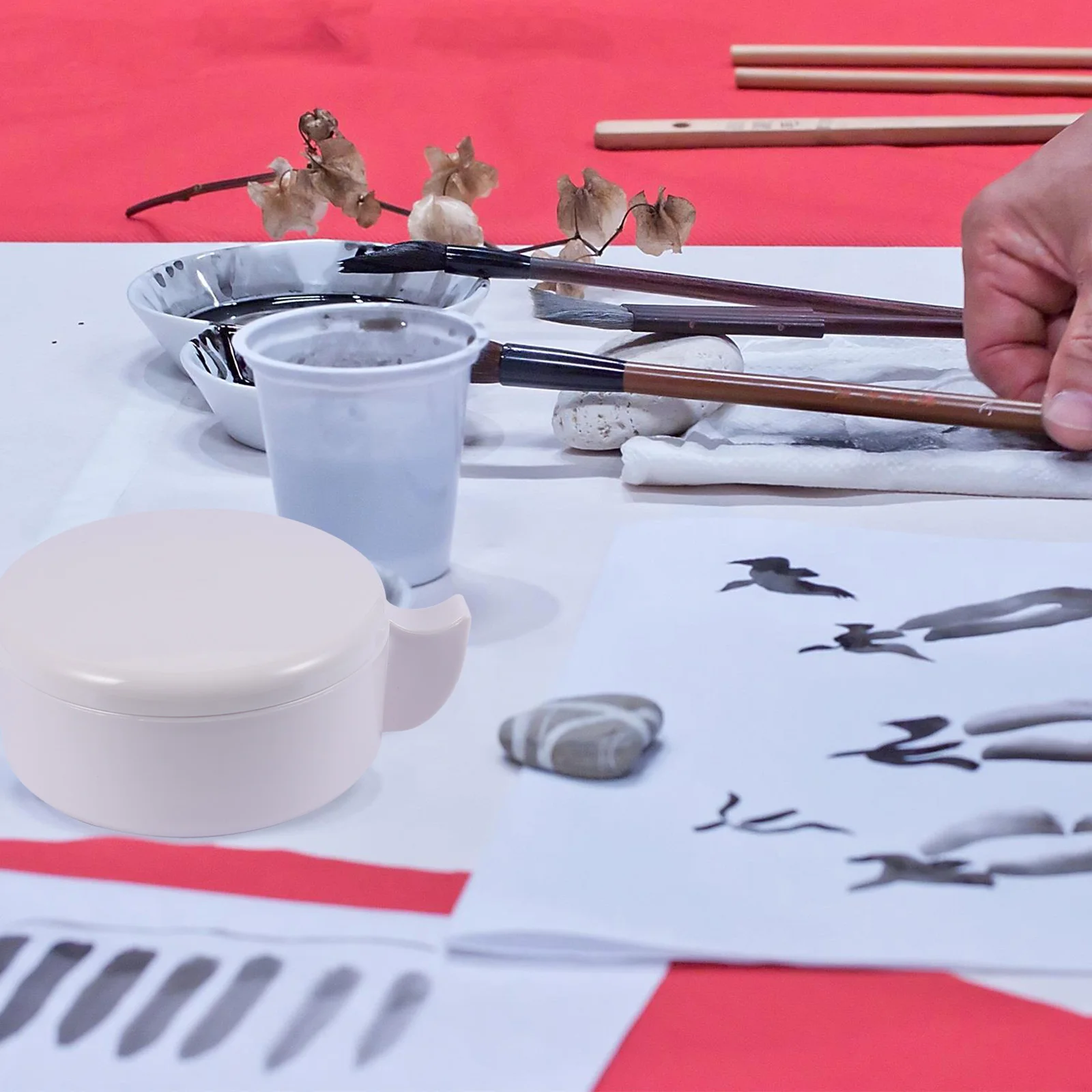 طبق حبر احترافي متعدد الوظائف، نافورة حبر متينة وخفيفة الوزن وصغيرة الحجم وجميلة