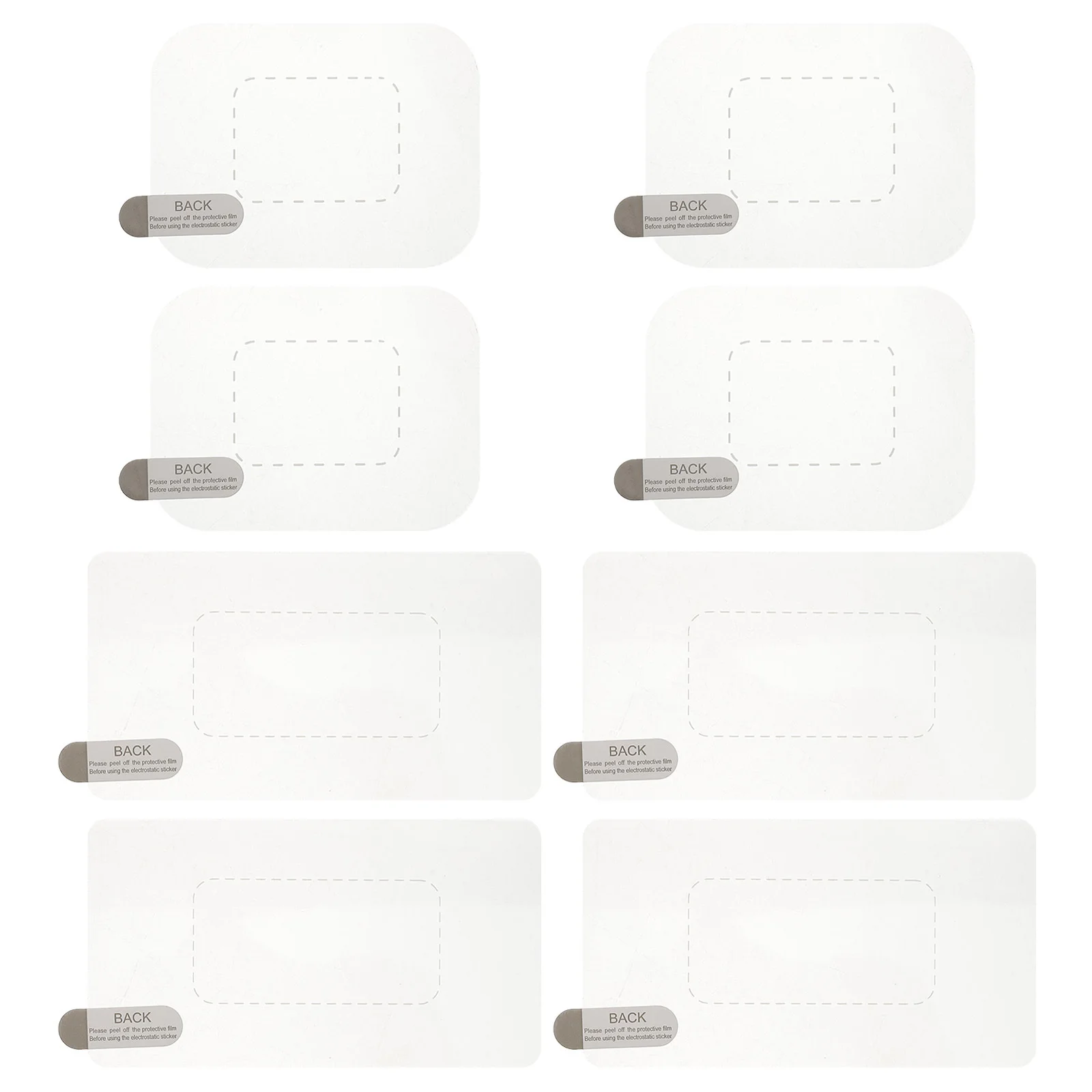 

8Pcs Windshield Static Film for Dash Camera Precise Positioning and Easy Repositioning Transparent Mount Stickers