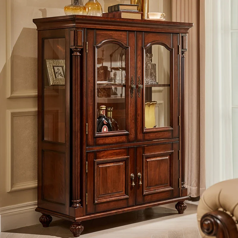 

X4 American all-solid wood wine cabinet North American cherry wood double-door dwarf wine cabinet locker