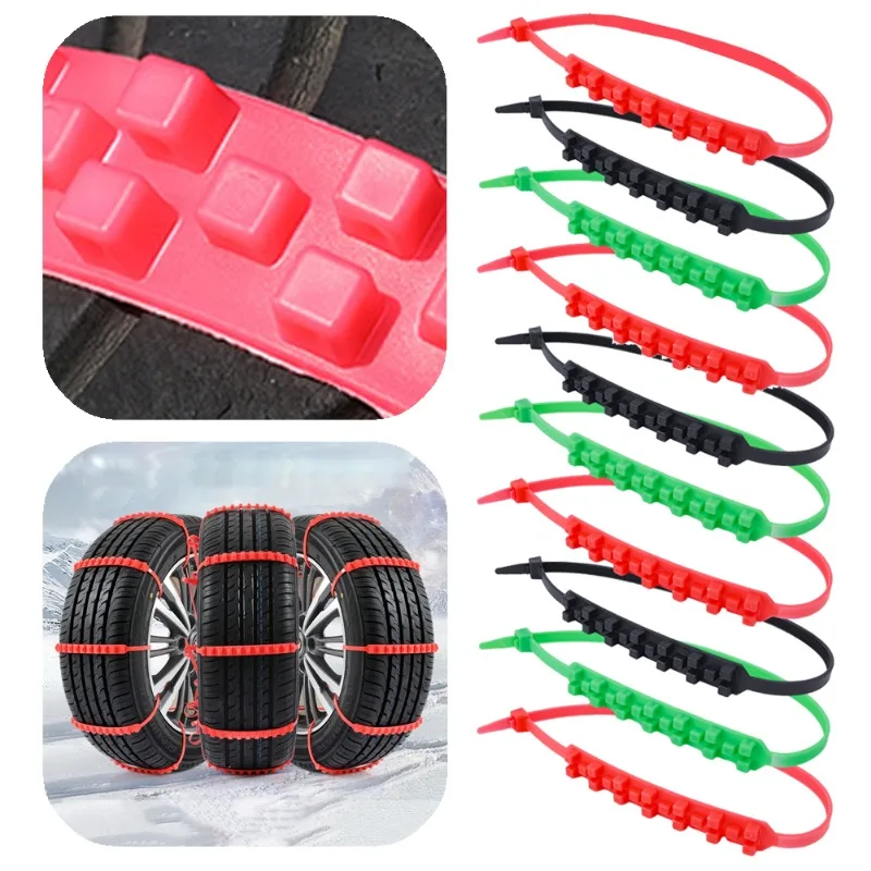 Anti-Skid Tyre Cable Ties Car Winter Snow Anti-Skid Tyre Chains Outdoor Snow Tire Anti Skid Chain Emergency Antiskid Accessories