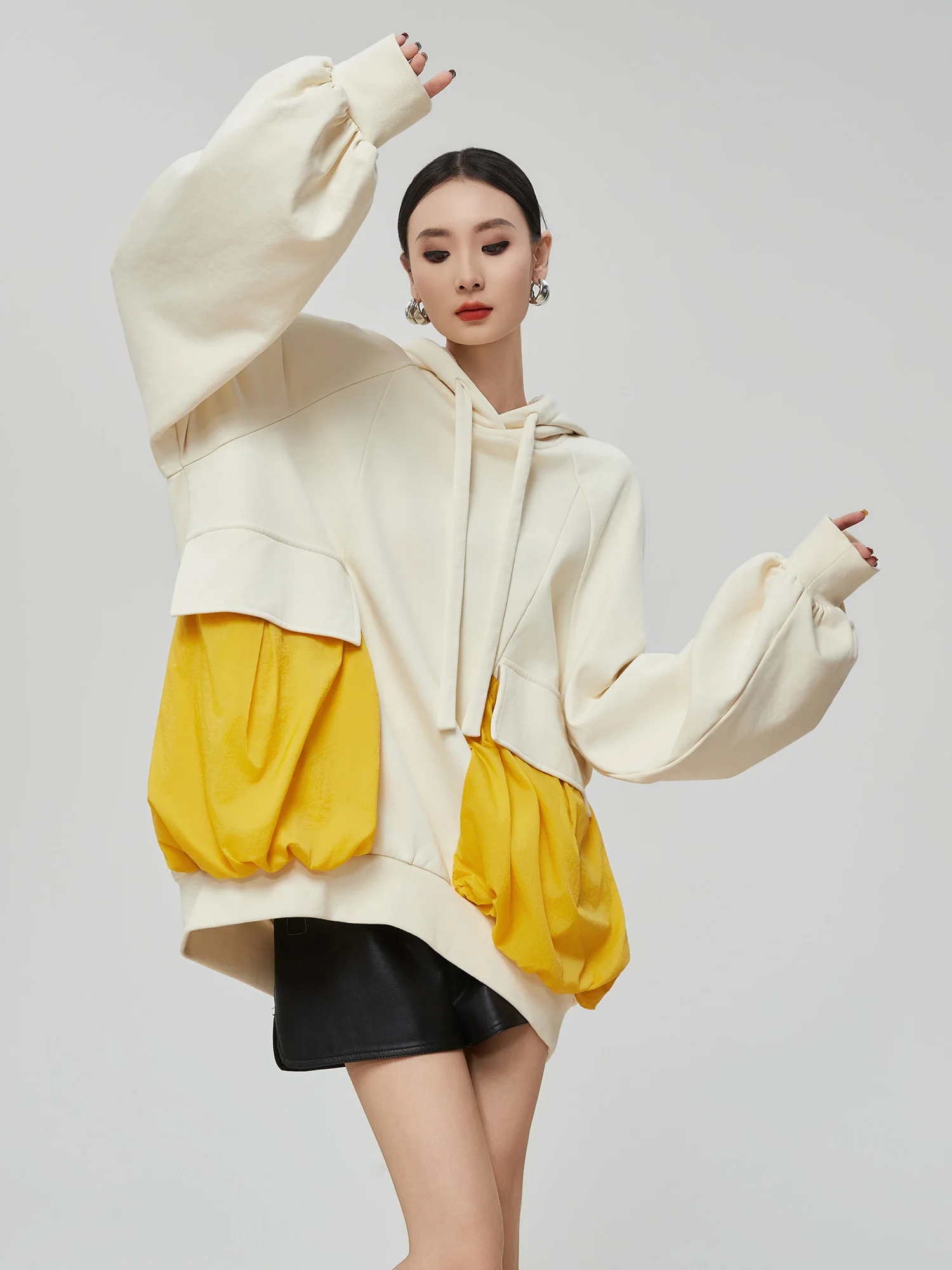 

Женская толстовка с капюшоном Dopne: свободный крой, повседневный стиль, универсальный топ с большими карманами, осенняя новинка, уличный стиль