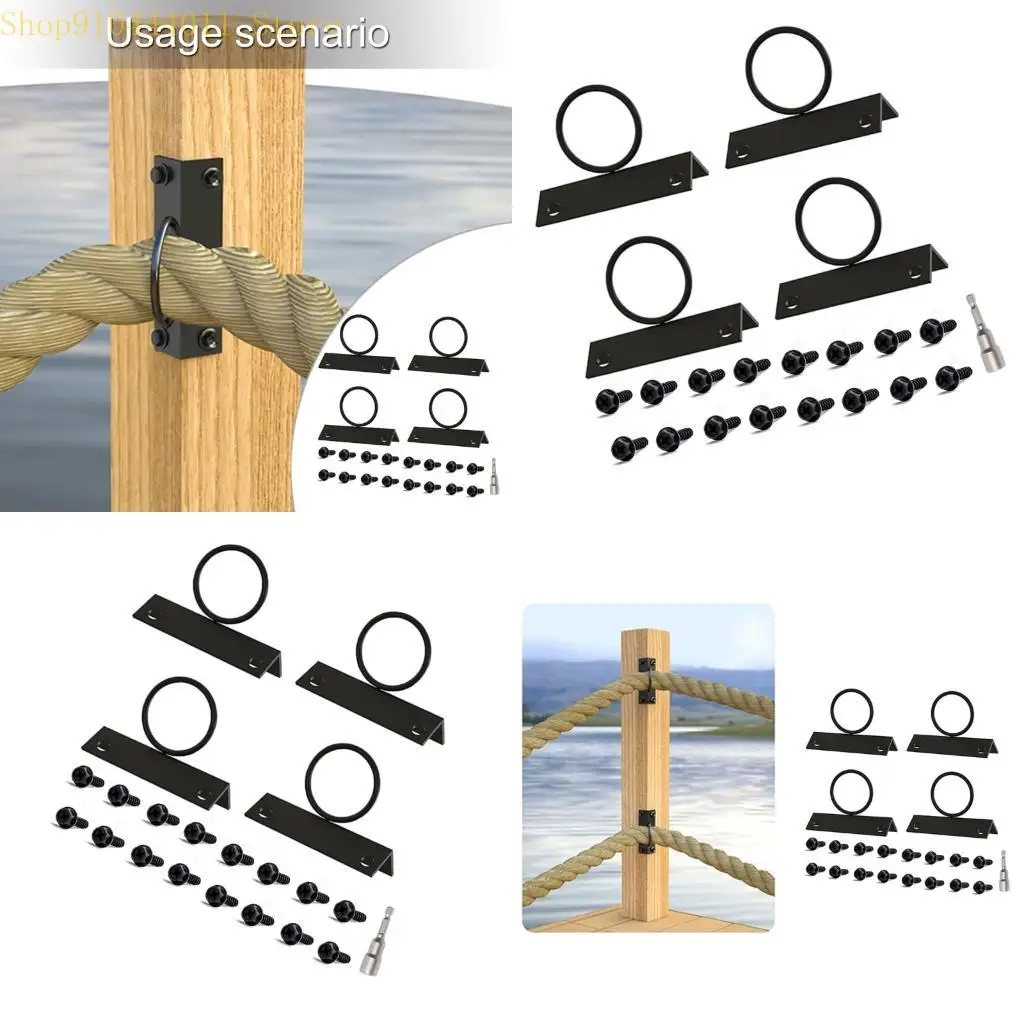 

28GF Durability 90 Degree Angles Rope Rings Brackets Stainless Steel Rusts Resistant Support For Indoor Outdoor Applications