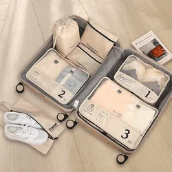 7pcs/set Travel Storage Bag Luggage Organizer suitcase Clothing Storage Bag Portable Underwear organizer Shoes Storage Pouch