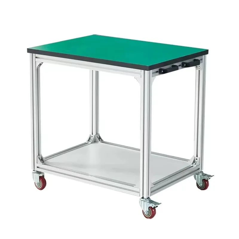 T Slot Aluminum Extrusion Frame Tool Cart Heavy Duty 4 Wheels For Garage Industrial Storage Organization