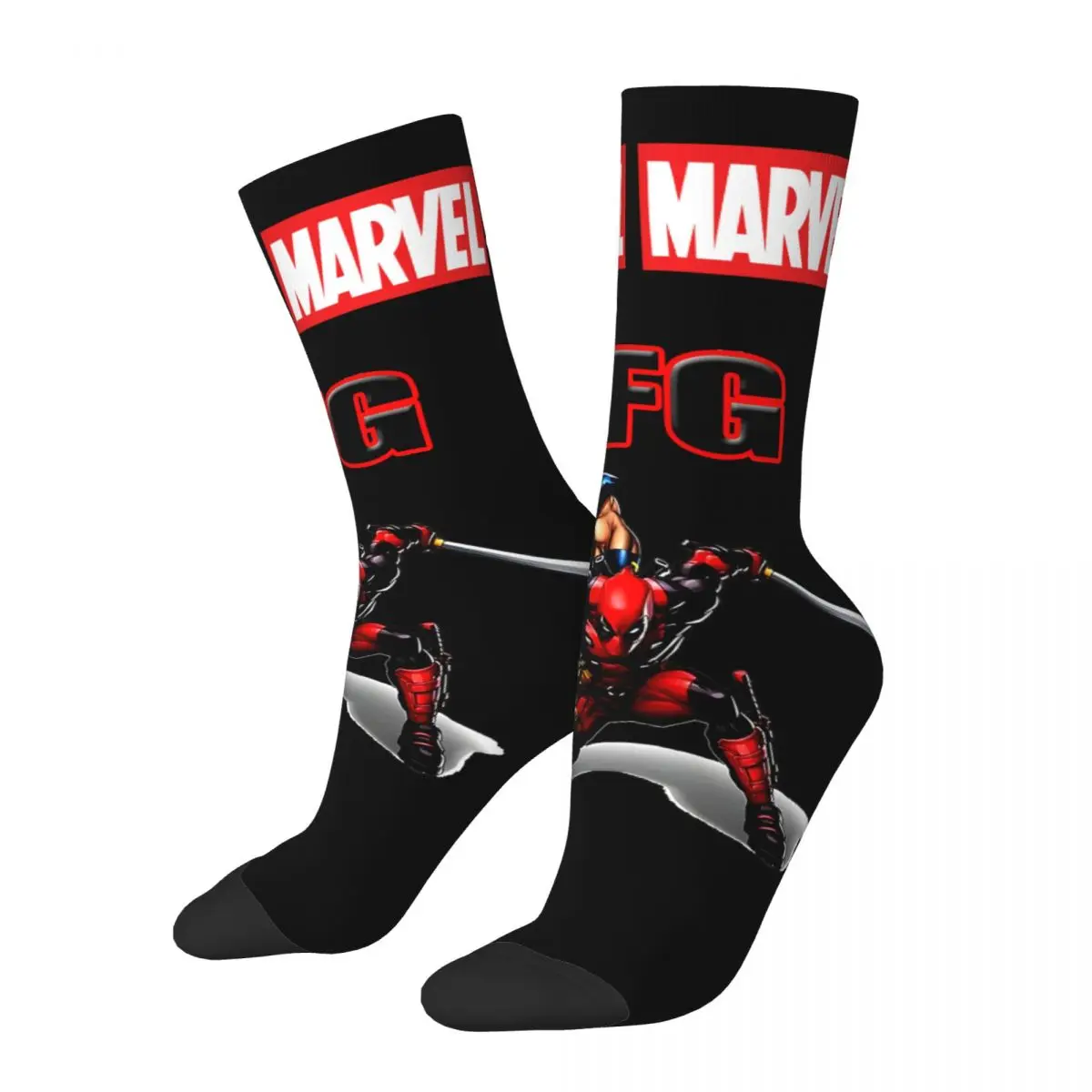 LFG Men's compression Socks Unisex Marvel X-man Deadpool & Wolverine Harajuku Seamless Printed Funny Novelty Crew Sock