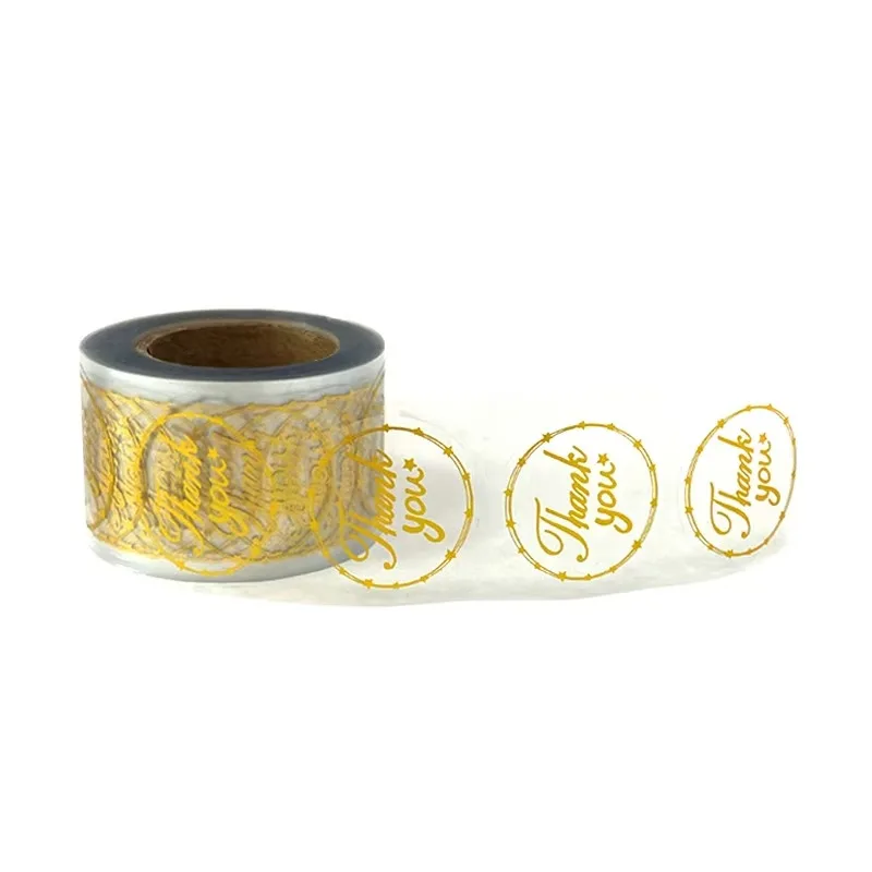 500pcs 1inch Clear Gold Foil Thank You Stickers for Envelope Sealing Label Stickers Pretty Things Inside for Gifts Package