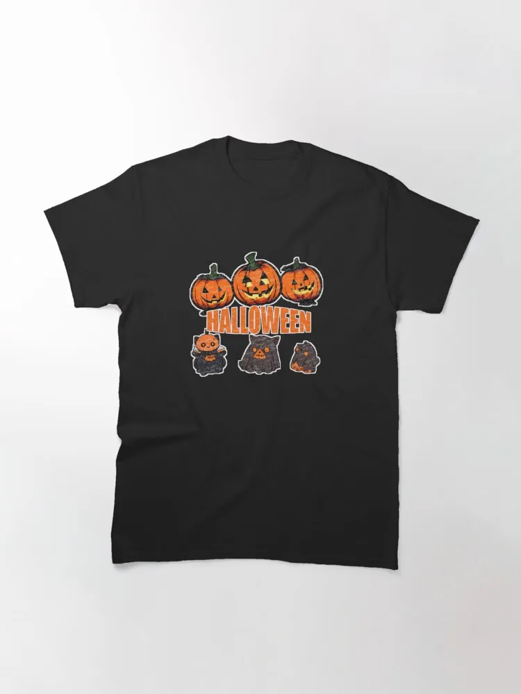 Happy halloween Pumpkin Classic T-Shirt Men Hot Cheap Heavyweight New Arrival Harajuku