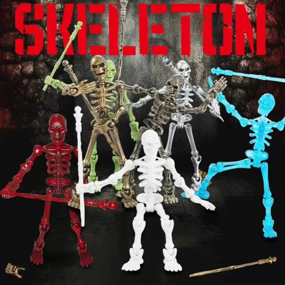 Fully Movable Joints Articulated Skeleton Figurine Lightweight Sturdy Smooth Surface Movable Joint Skeleton