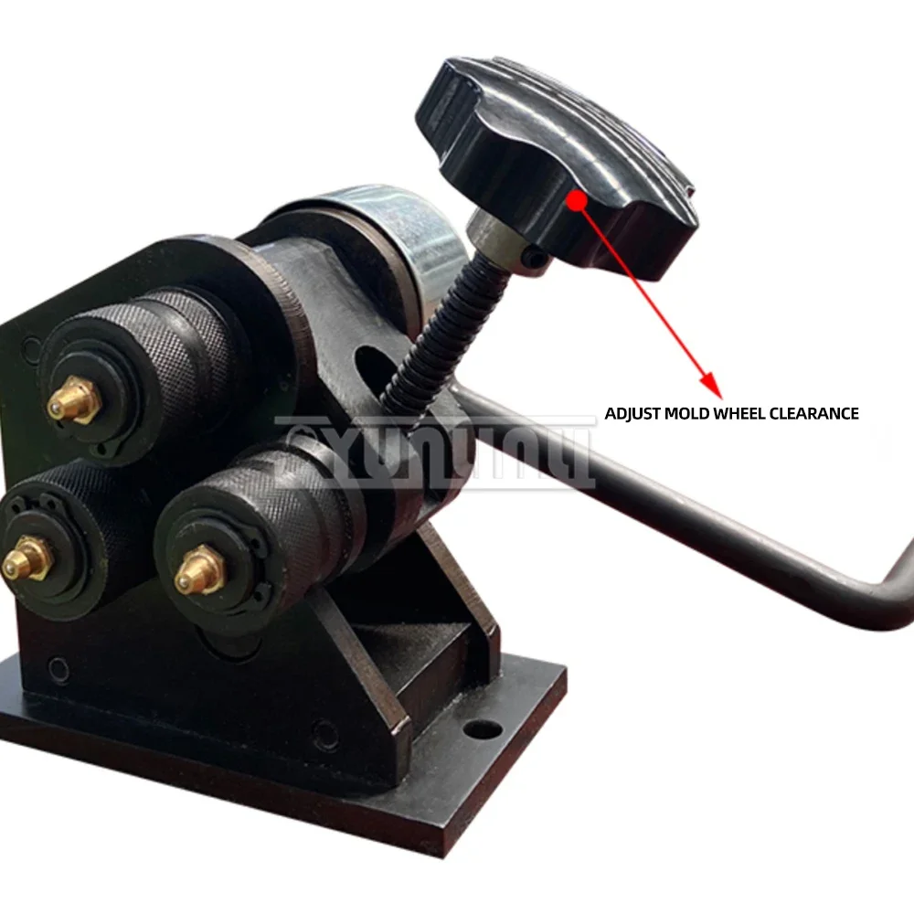 Metal Strip Bending Machine 3-Roller Rounding Manual Reel Steel Structure Gear Transmission