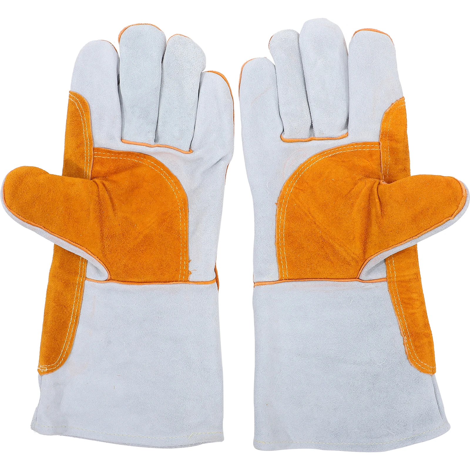

Cowhide Welding Gloves Heat Resistant Safety Mittens Men Premium Durability Gardening Fireplace Sparks for Labor
