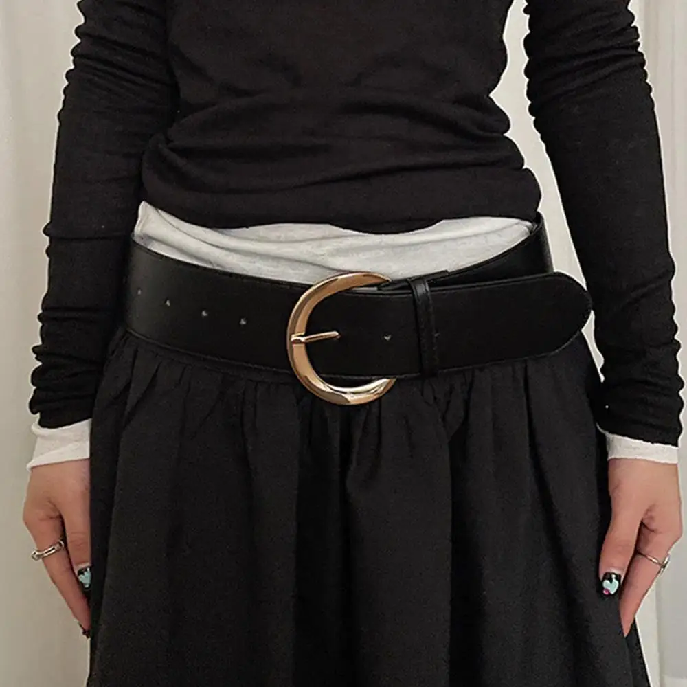الرجعية جلد الغزال حزام عريض المرأة الفاخرة العصرية حزام الخصر عادية تنوعا دبوس مشبك حزام بنطلون أحزمة فستان الهدايا #2