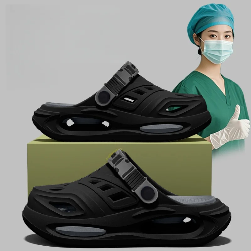 Sandalias con soporte para el arco del pie para hombre, perforadas, para uso en exteriores en verano, cómodas para largas horas de estar de pie
