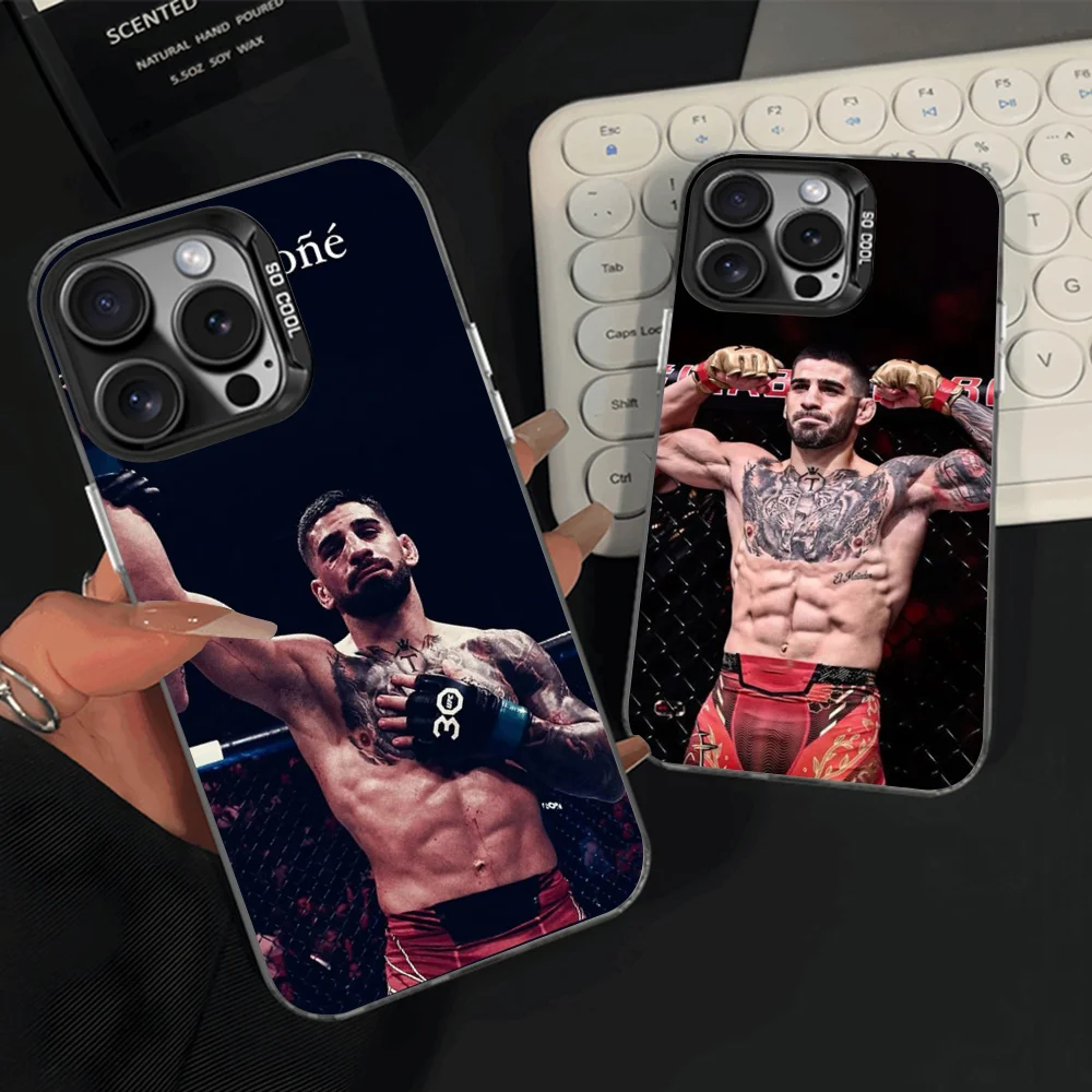 

Ilia Fighting T-Topuria Phone Case For iPhone 16,15,14,13,12,11,Pro,Max,Plus,Mini,XS,SE Anti Fall Black Matte Hard Bumper