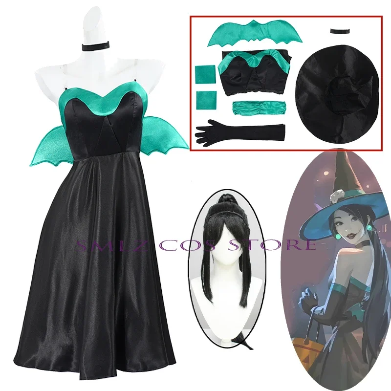 Juego de Cosplay de salvia, disfraz de VALORANT, vestido de salvia, peluca, sombrero de ala, traje de fiesta de Halloween, juego de rol de Anime para mujer