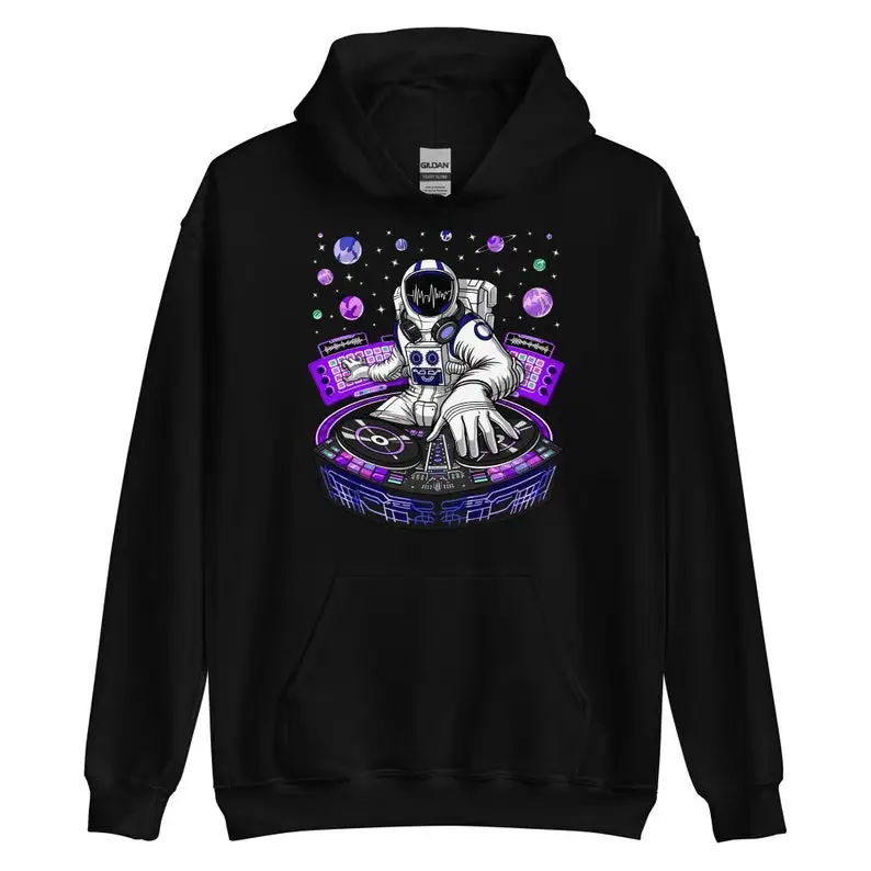 

Astronaut Techno DJ Hoodie, Psytrance Dubstep Sweatshirt, DJ Mens Hoodie, House Music Hoodie, EDM Music Festival Clothing, Techn