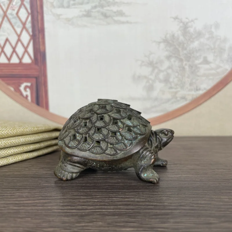 

Antique Style Miscellaneous Items Money Turtle Incense Burner Vintage Home Incense Burner Alloy Craft Ornament Turtle Decoration