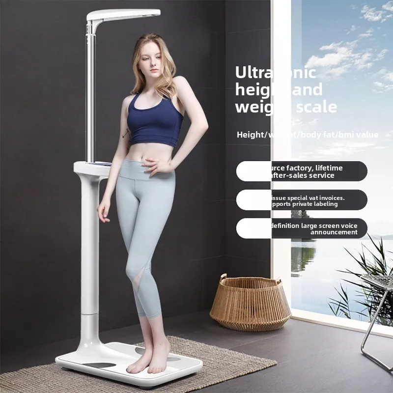 

ultrasonic height and weight measuring instrument all-in-one machine precision weight scale intelligent health bluetooth