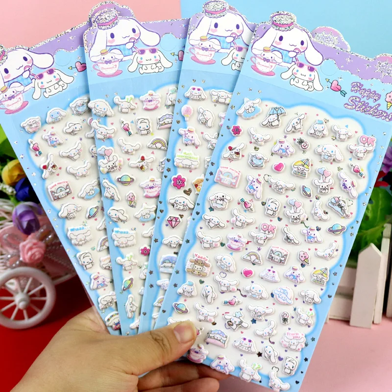 1Pc Sanrio Hello Kitty Kuromi 3D Bubble Stickers Melody Cinnamoroll Mobile Phone Case Notebook Cup Suitcase Guitar Toy Sticker