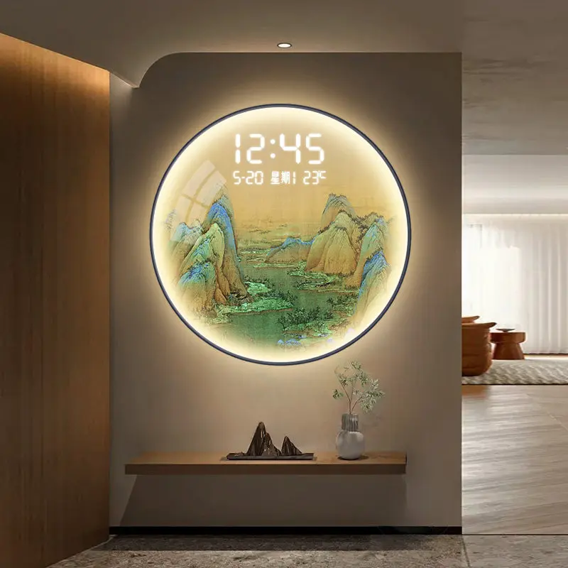 Upgrade Elegant Premium Wall Clock Night Light Design Modern Digital Clock Modern Nordic Big Orologio Da Parete Home Decor Items