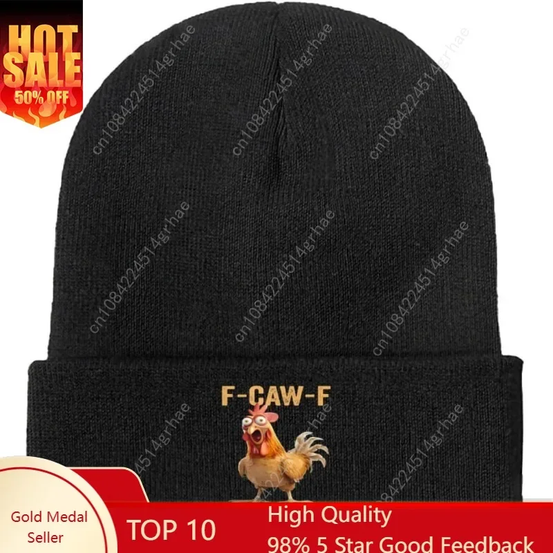 

F-Caw-F Funny Chicken Halloween Rooster Funny Sun Knitted Hat Camping