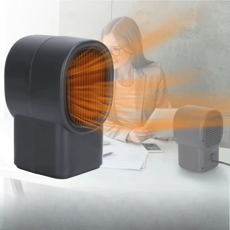 Portable 400W electric heater, mini desktop fan heater, suitable for home or office personal small space heater