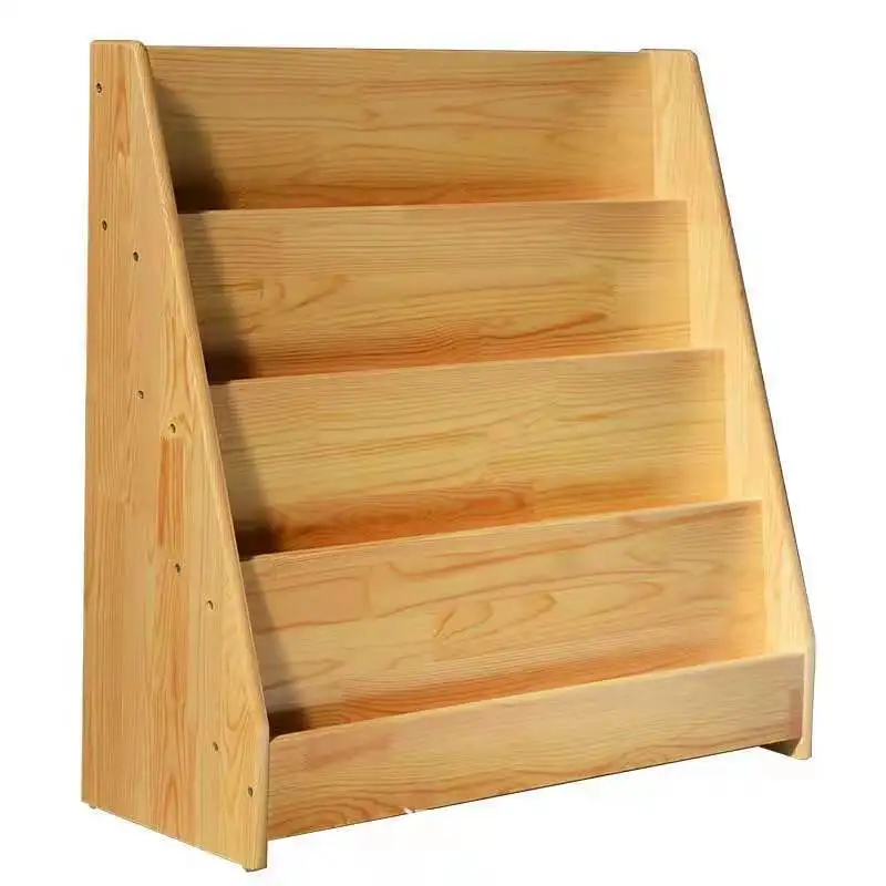 High Quality Montessori Bookshelf Wooden Kids Furniture For Kindergarten Educational Storage Rack Toys