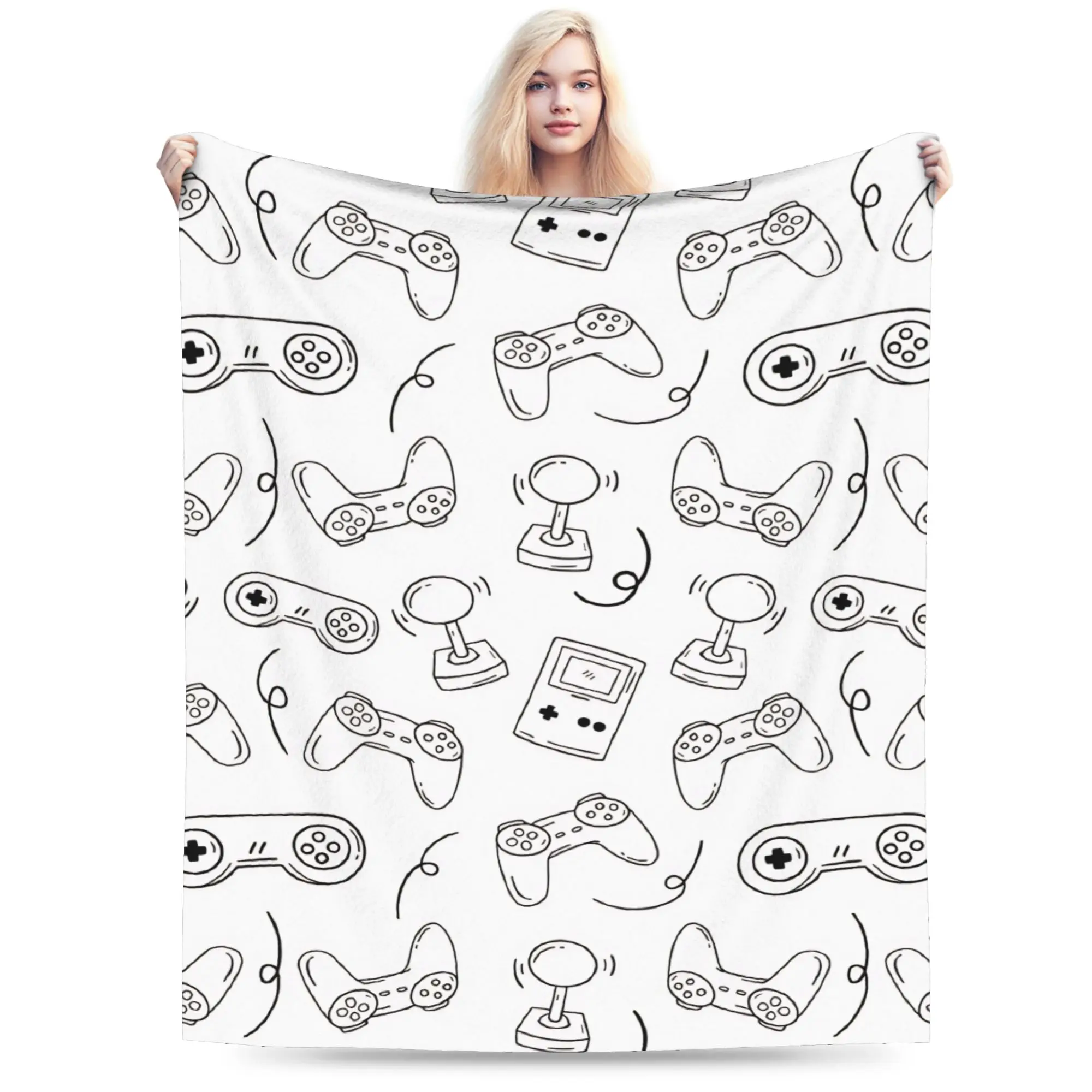 Warm Soft Blankets Kids Adult Airplane Travel The Evolution of Video Game Throw Blanket  Flannel Bedspread   Sofa Bed Cover