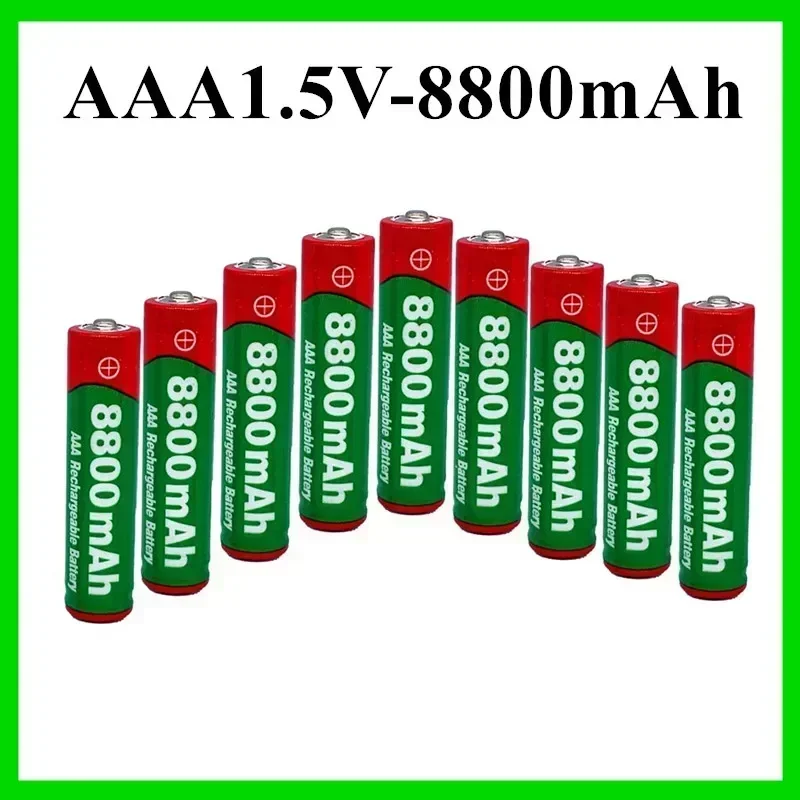 Nuova batteria alcalina ricaricabile 2025 AAA 1,5 V 8800 mAh AAA 1,5 V per una ricarica rapida adatta per luci LED, giocattoli, lettori MP3