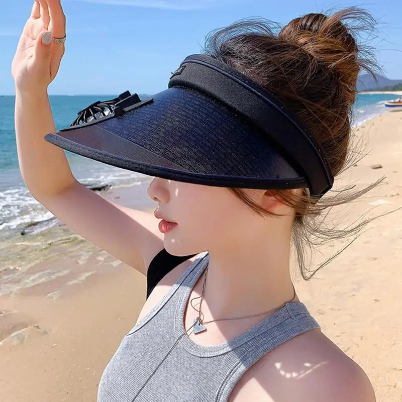 Summer Sun Hat Summer Hat With USB Rechargeable Fan UPF50 Beach Hat Fan Hat Empty Top Hat For Golf Hiking Outdoor Camping Travel