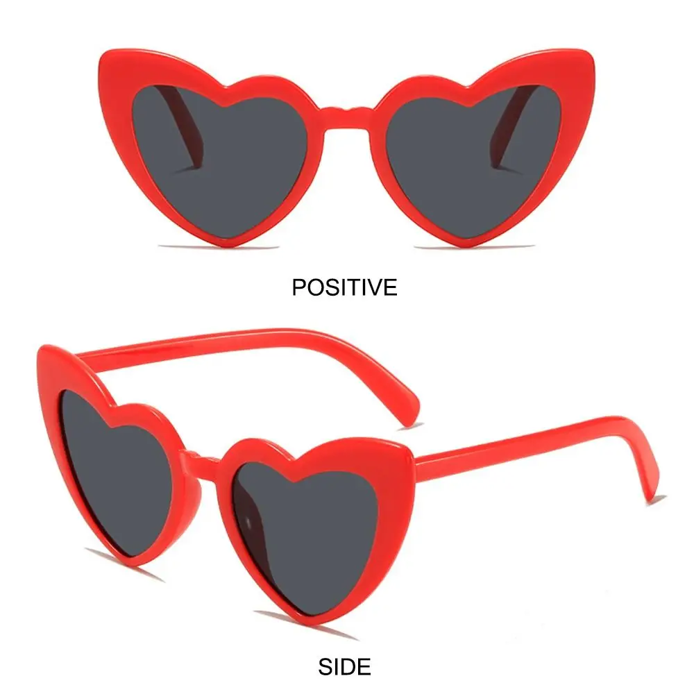UV Protection Heart-Shaped Sunglasses Vintage Irregular Street Shooting Shades Fashion Trendy Pink Heart Sun Glasses for Women