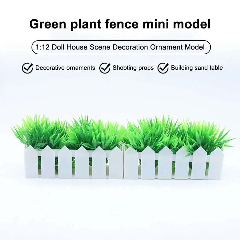 [JN] 1/12 casa de muñecas simulación hierba planta verde valla modelo miniatura decoración de jardín accesorios para casa de muñecas