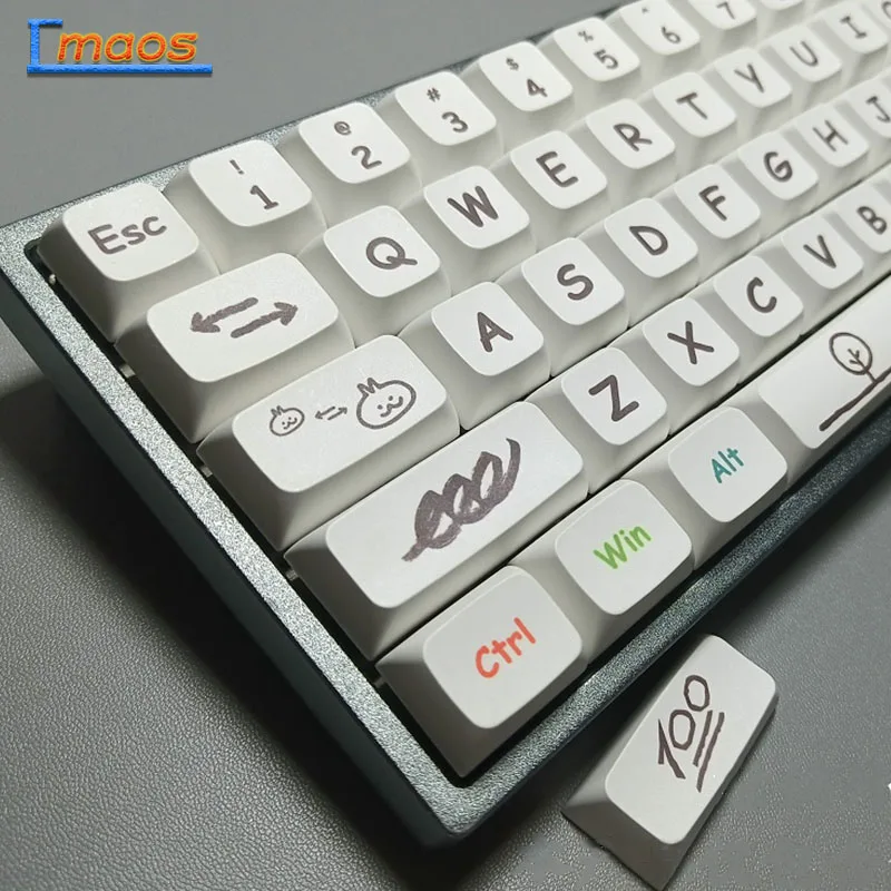 Daydream-teclas de perfil XDA Doodle para teclado mecánico, teclas PBT personalizadas con sublimación, 127 teclas