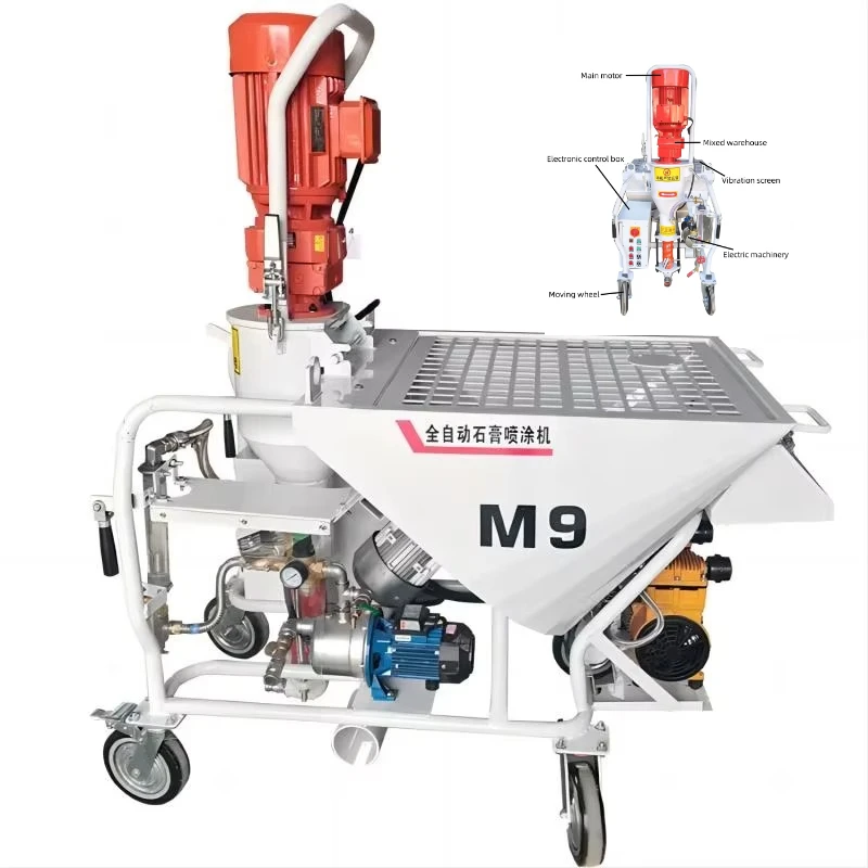 Wall Dry Powder Mortar Gypsum Plaster Spray Putty Sand Cement Spraying Machine Factory Price