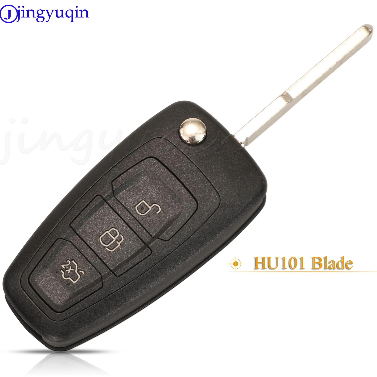 jingyuqin 315/433MHz ASK ID60 3 Buttons Modified Flip Remote Car Key For Ford Kuga C-Max Focus Fiesta Mondeo Galaxy HU101 FO21