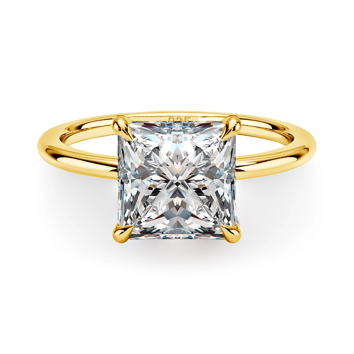 1ct 2ct 3ct D-Farbe VVS1 Princess-Schliff Moissanit-Ring für Damen Verlobungsschmuck 925 Sterling Silber Hochzeitsgeschenk Hohe Qualität – Detail 4