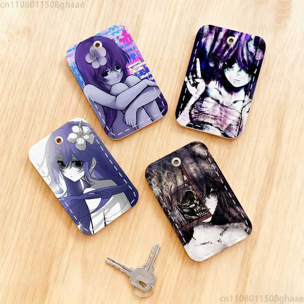 

Sewerslvt Schizofrenia Rectangle Card Case Keychain Access Card Bag Key Tag Ring Leather Card Holder Key Ring Access