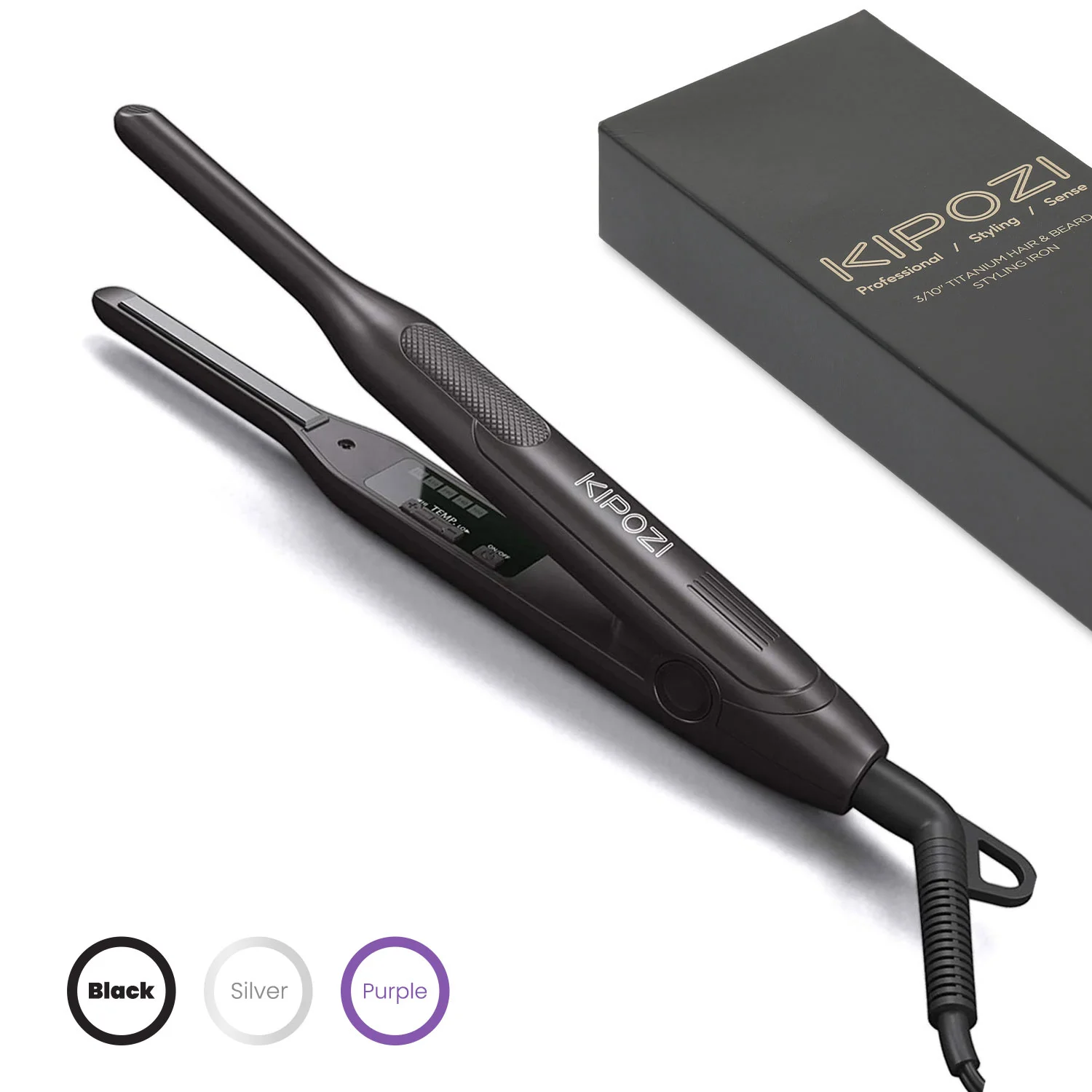 KIPOZI Titanium MINI Hair Straightener Short Hair Pixue Cut Titanium Dual Voltage Flat Hair Iron Thin Pencil Beard Straightener