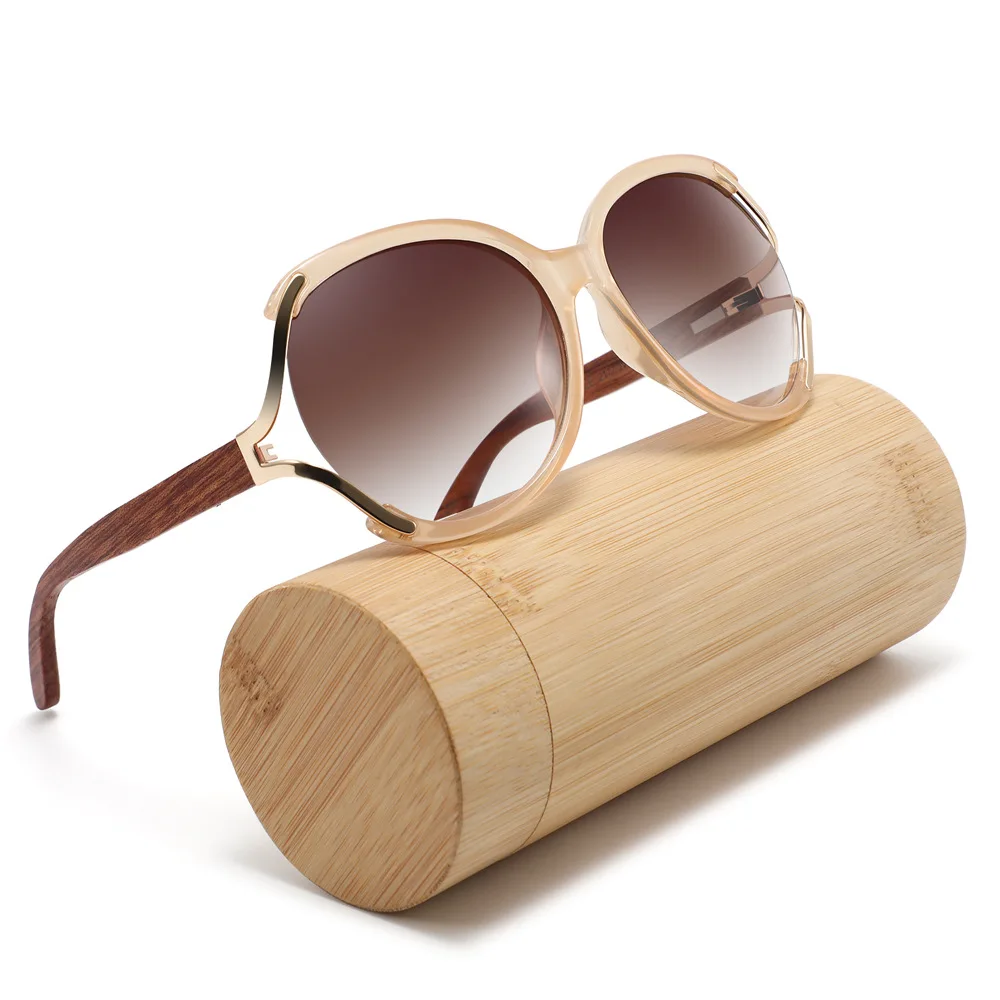 Fashion Sunglasses Wood for Women Brand Designer Oversized Eyewear Lady Sun Glasses Retro Shades