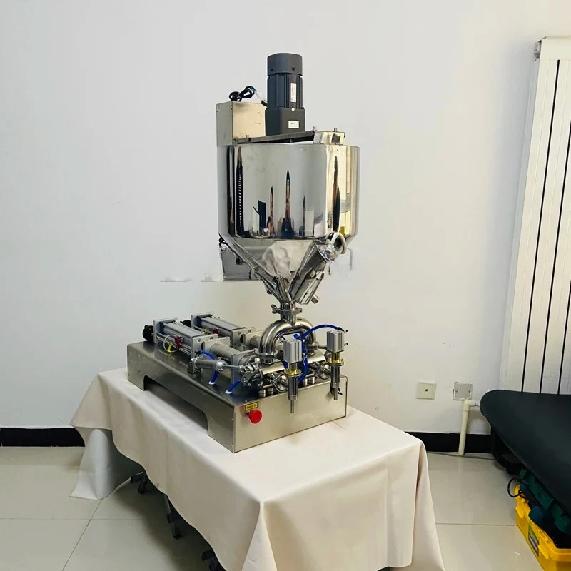 

50-500ml Cream Shampoo Filling Machine With Heating Mixer Cosmetic Honey Filler