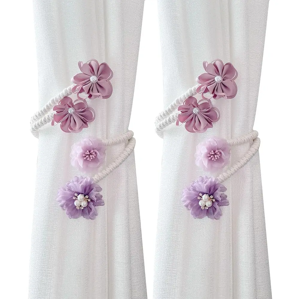 

Декоративные подхваты для штор в виде цветов, без сверления, для гостиной, спальни и столовой – Ea