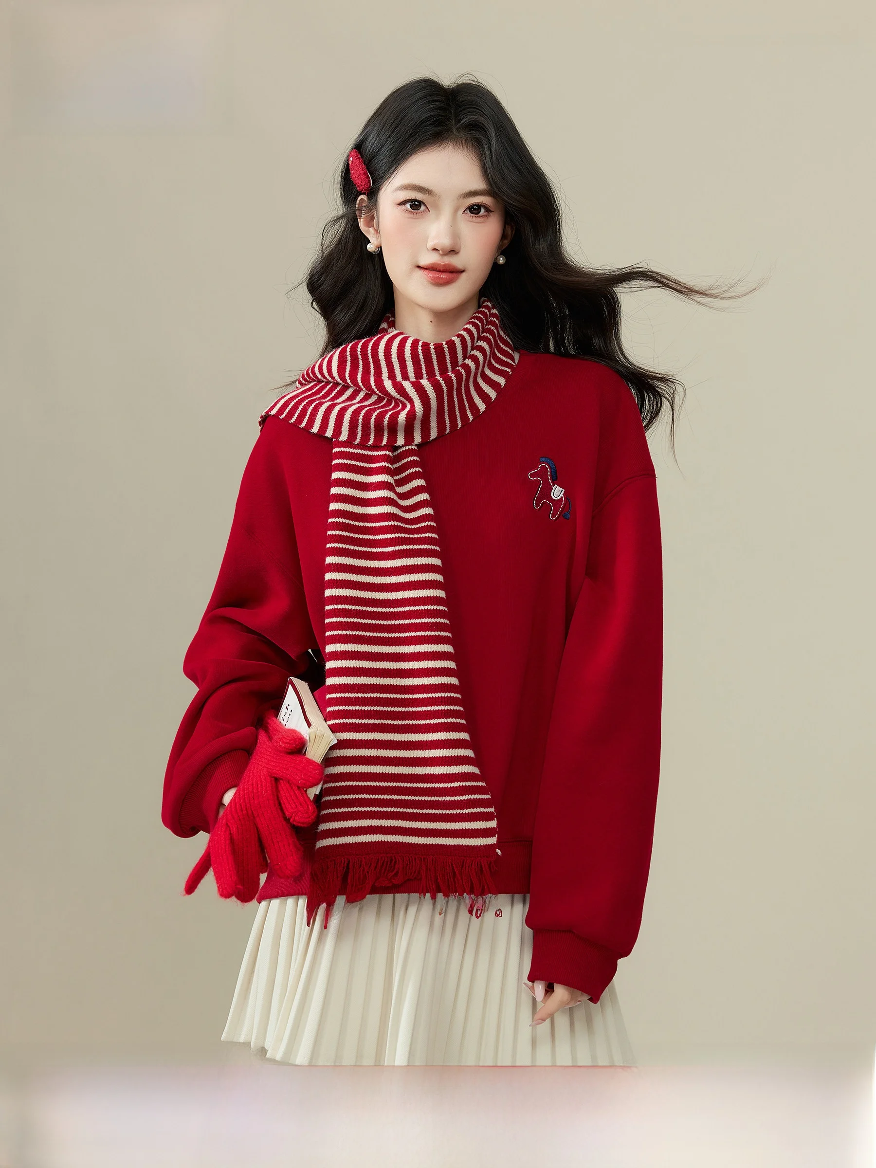 Red Casual Sweatirt…