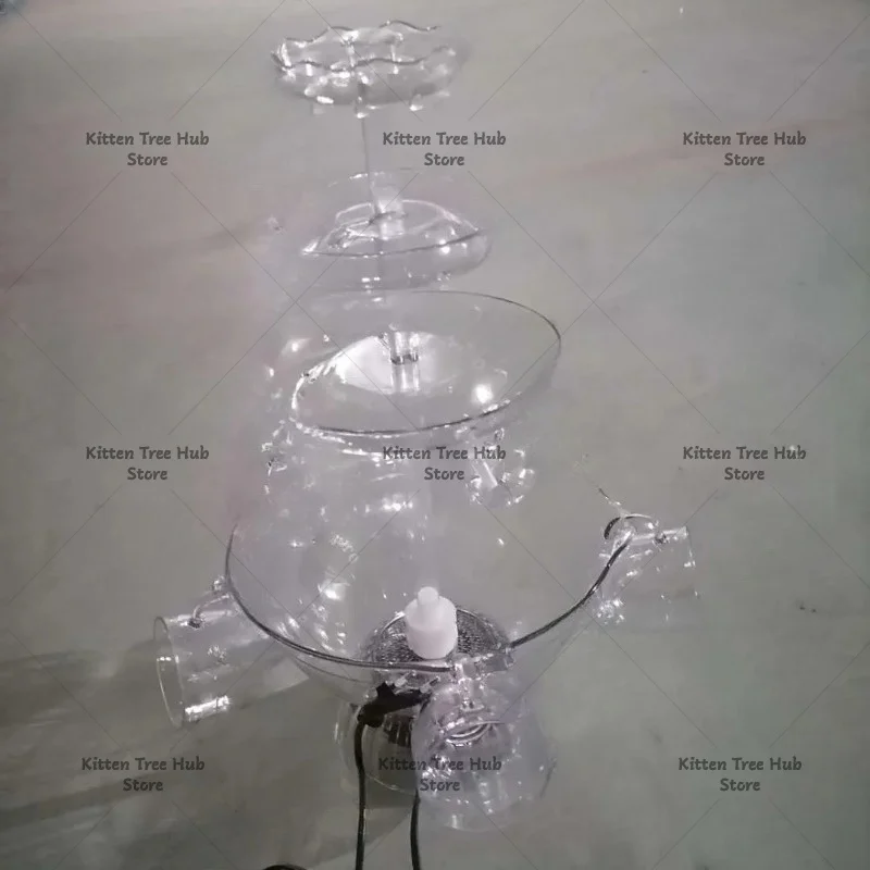 5 glasses, red wine, fountain, can be used for party