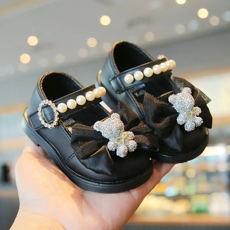 2026 Spring Autumn Breathable Baby Toddler Infant Girl Walking Shoes Square Toe Little Leather Princess Style