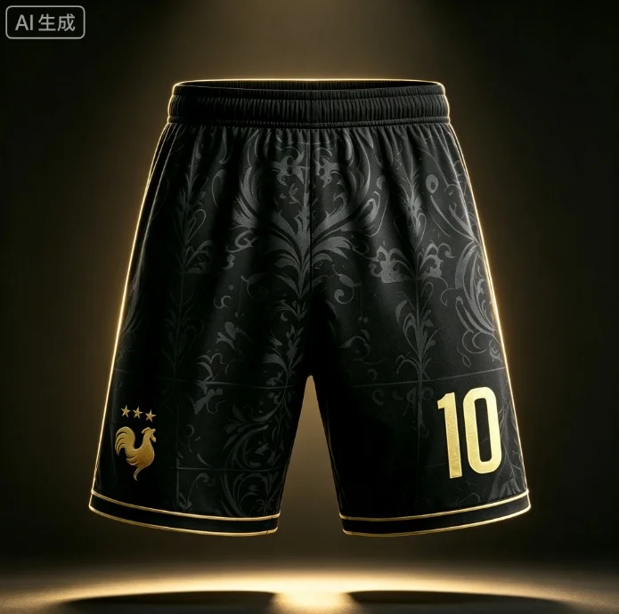 2026 Frankreich Team Mbappé Nr. 10 Fußballshorts, 3D-Allover-Print kurze Hosen, Unisex Familien-Matching Fan-Sportbekleidung für Kinder – Detail 3
