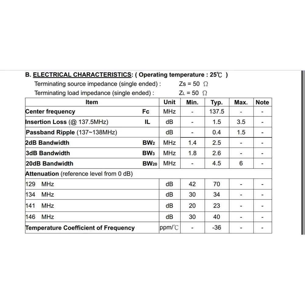 AT93-137Mhz SAW BPF Bandpass Filter Band Pass Filter
