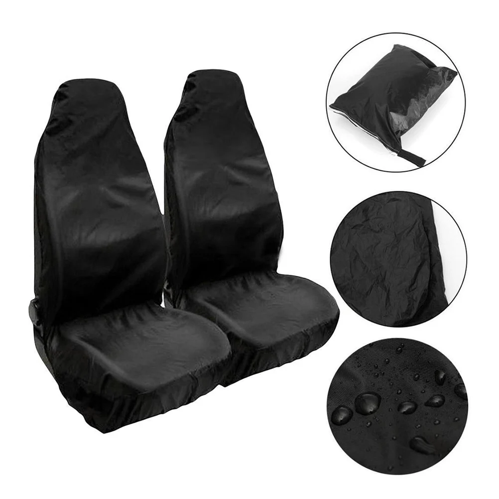 

2pcs Car Seat Cover Set Dustproof Waterproof Seat Protector For Suv Van Foldable Storage Bag Breathable Cushion Pad Washable