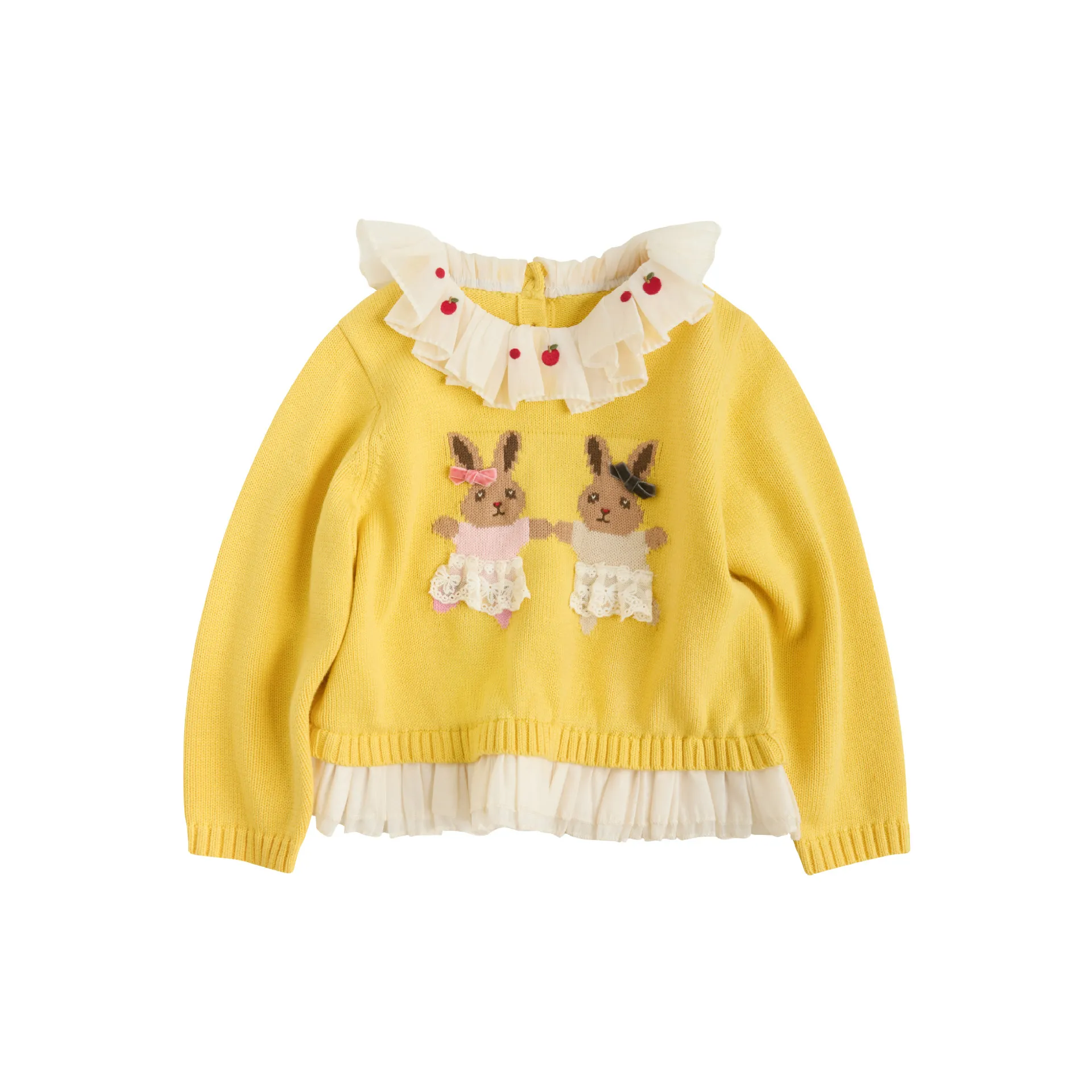 Frühlingspullover mit gesticktem Kragen und dreidimensionalem Design für Mädchen, süßer und weicher Strickpullover. – Detail 7