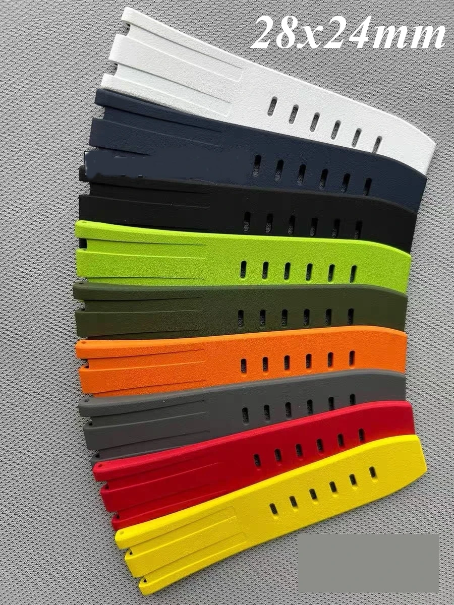 28mm FKM Fluorocarbon Rubber Watch Strap For Audemars Piguet Royal Oak AP 15703/15706/15707/15710/26703/26207 Band Man Bracelet